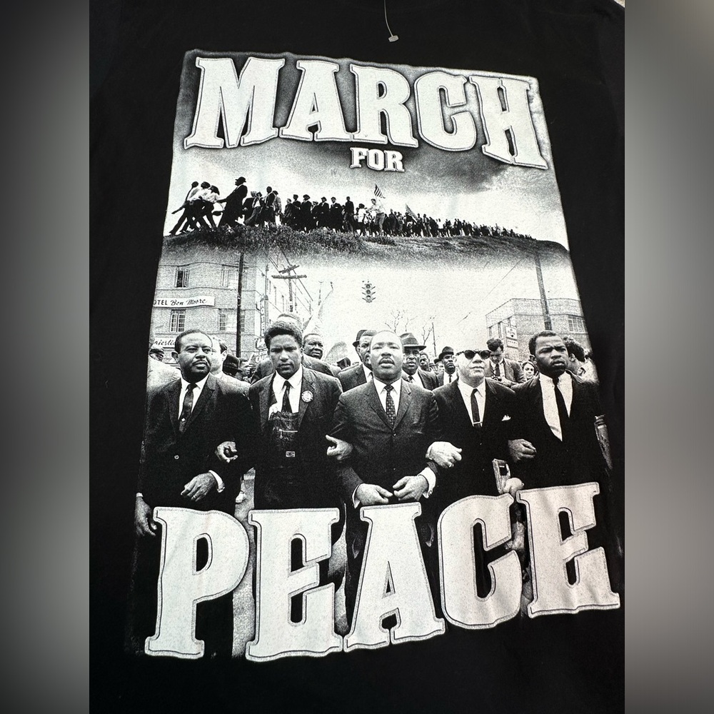 Vintage MLK T-Shirt Men’s XL Black Pride March for Peace Martin Luther King BLM